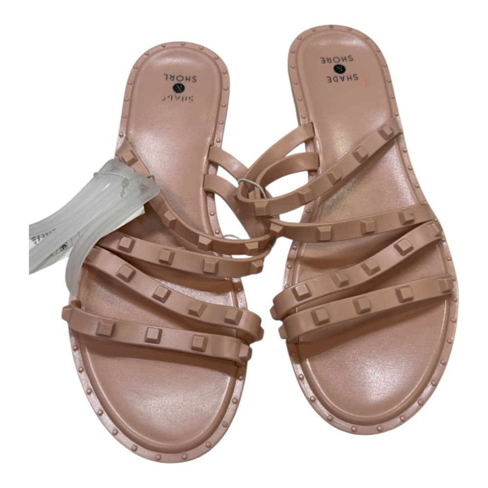 Shade & Shore Tan Sandals Minimalist  Design NEW CBOX6